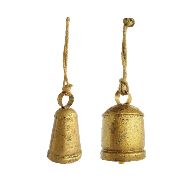 Antique Brass Bell Ornament Set