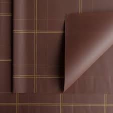 Brown Plaid Wrapping Paper Sheet