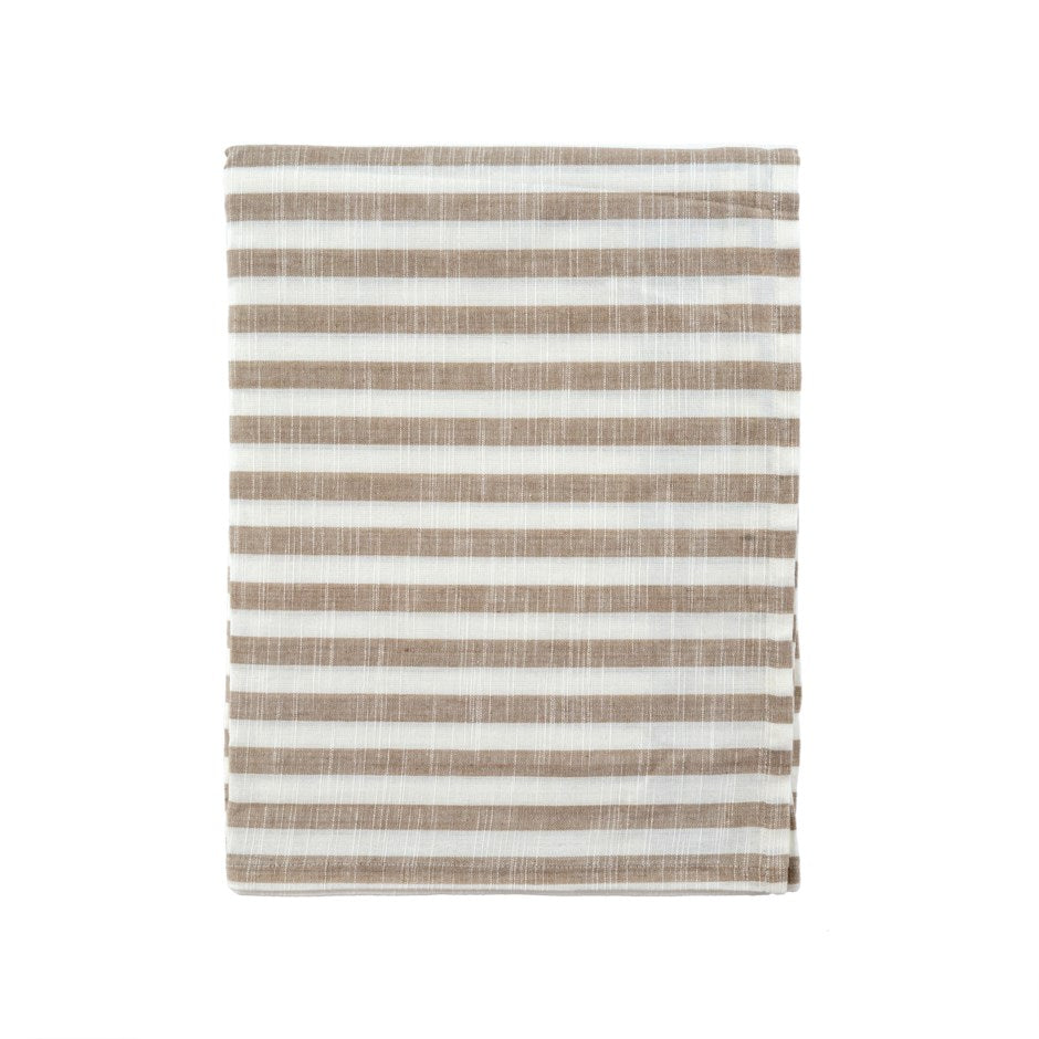 Beige Stripe Tablecloth