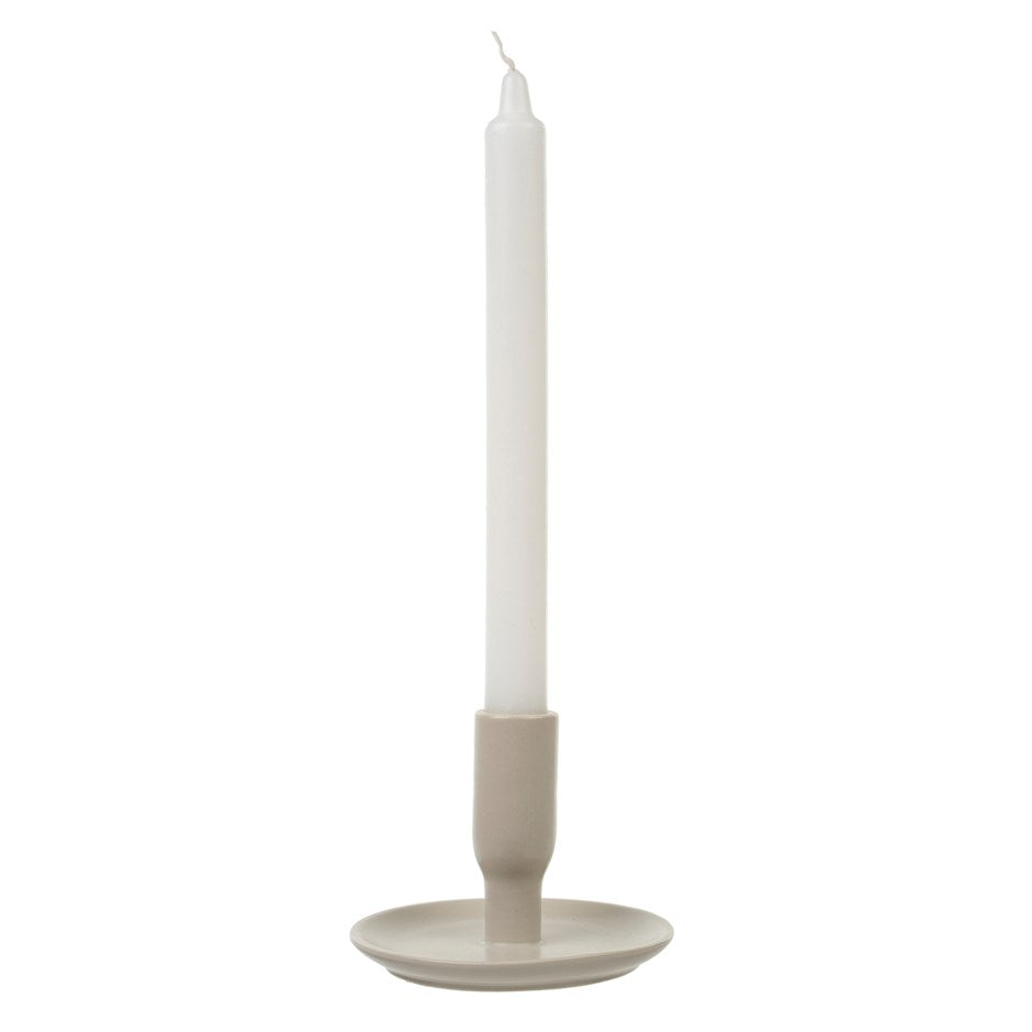 Taupe Taper Candle Holder