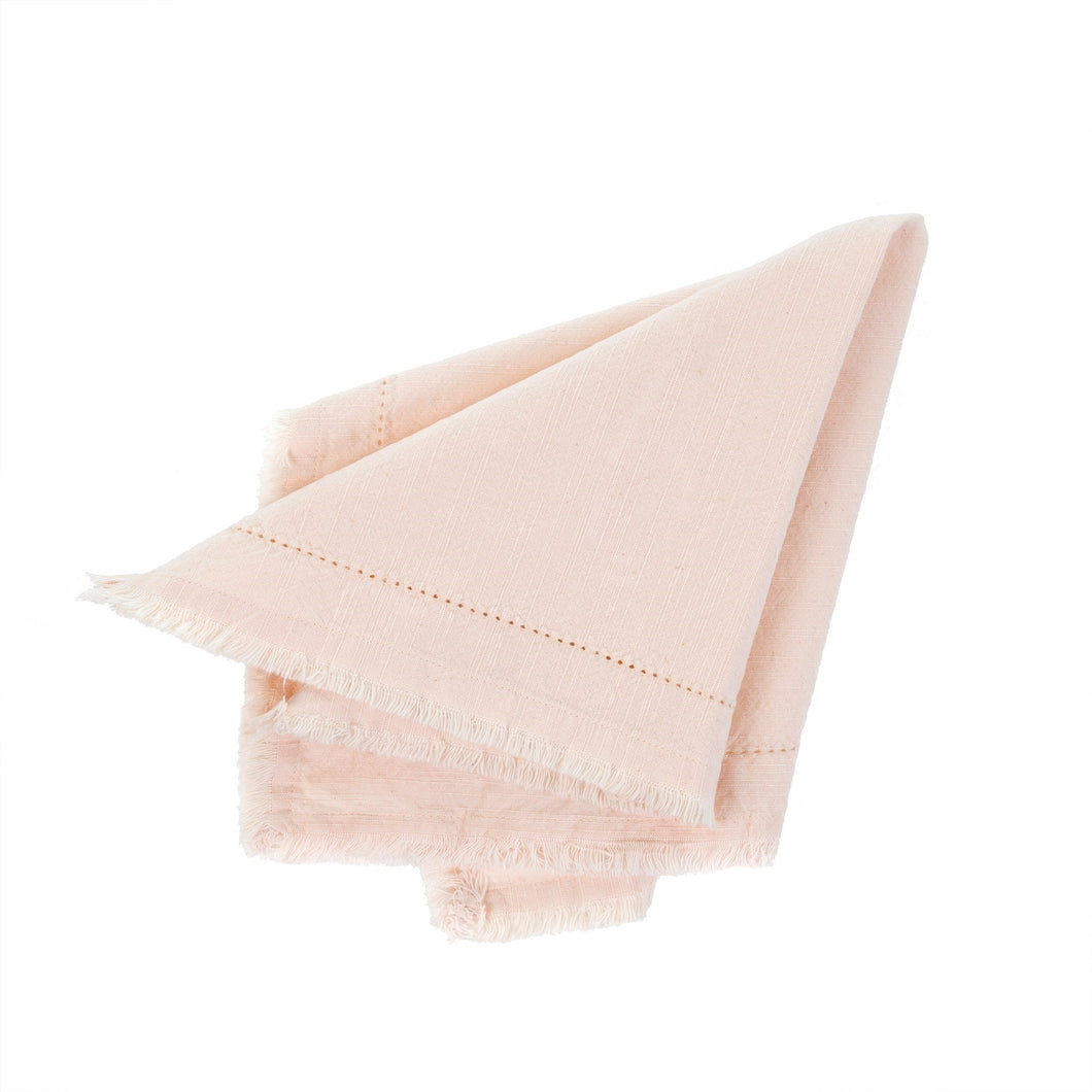 Frayed Edge Napkin: Light Pink