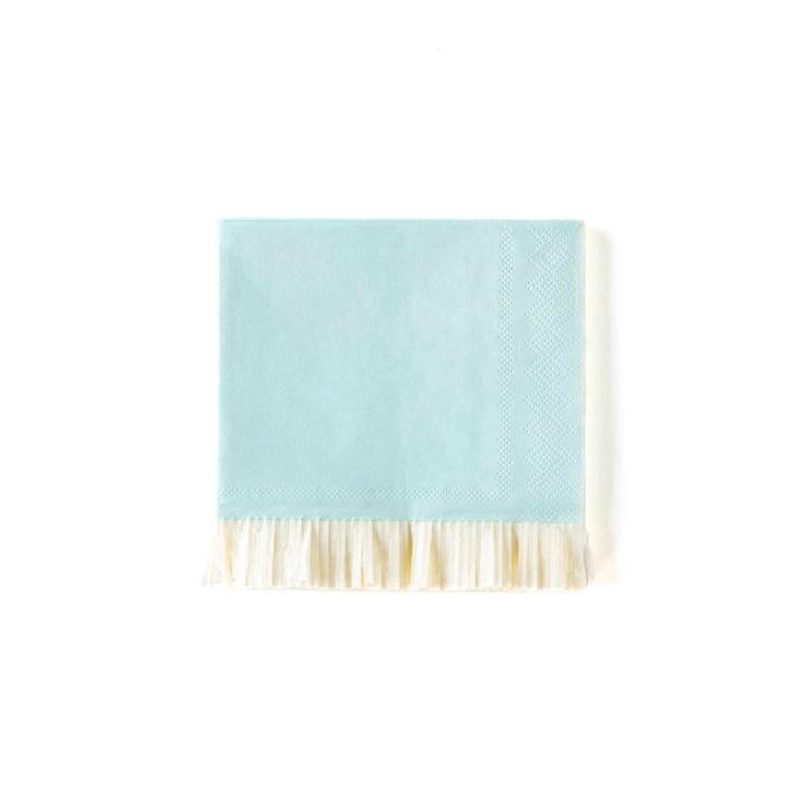 Fringe Paper Napkin: Light Blue