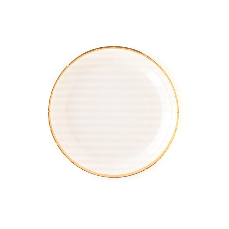 Pink Stripe Paper Plate